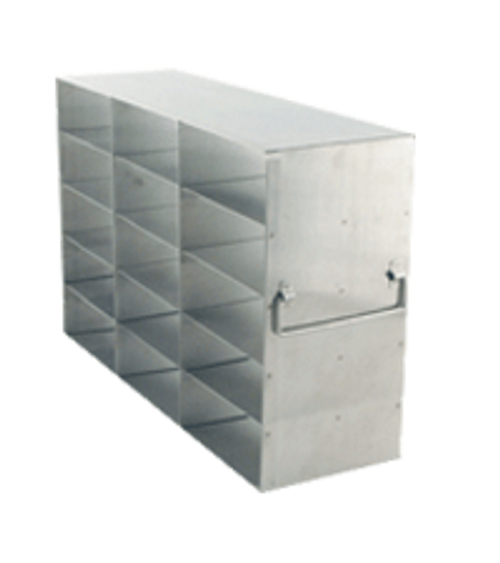 stainless steel laboratory freezer rack for 2 inch cryo boxes three boxes deep by five boxes high 