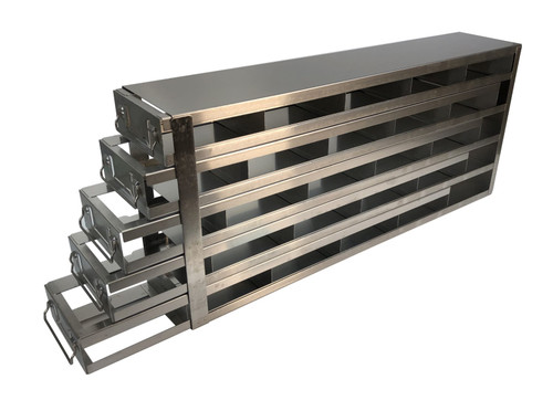 stainless steel laboratory freezer drawer rack for 2 inch cryo boxes