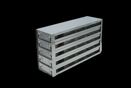 stainless steel laboratory freezer drawer rack for 25 deep well plates 5 x 5 