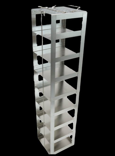 stainless steel laboratory vertical freezer rack for chest freezers holds eight 3 boxes 