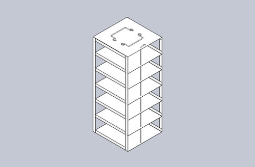 [A-FR-50-CH-6] copy of laboratory vertical freezer rack for 2 boxes capacity 7 cryo boxes