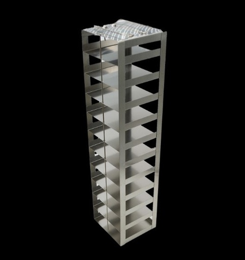 [FR-CH-2-11-100] stainless steel freezer rack for chest freezers to store plastic 100 place hinged cryoboxes 